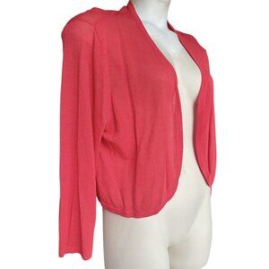 L NEW Soft Surroundings Shrug Rio Topper Poppy Cardigan Melon Coral Lightweight